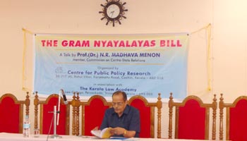 Talk on Gram Nyayalaya- Dr N.R Madhava Menon 